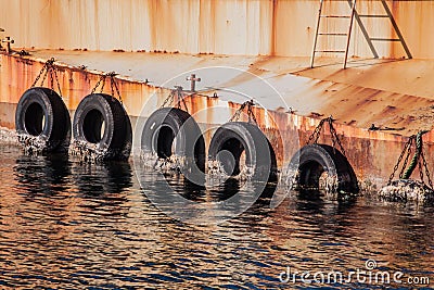 Abstract, modern harbour impression â€“ reflective scenery of ti Stock Photo